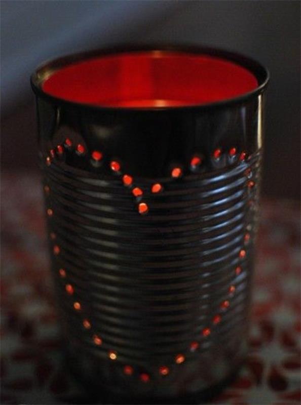 Επιτραπέζια φωτιστικά φώτα DIY φώτα από κουτάκια κόκκινα