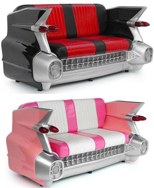 DIY έπιπλα ανταλλακτικά αυτοκινήτων καναπές ροζ μαύρο