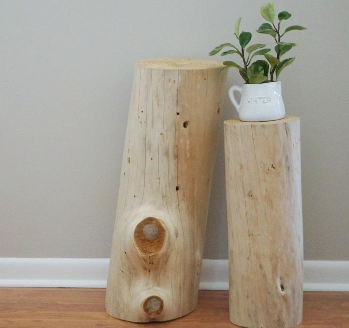 DIY έπιπλα ξύλινα μπλοκ βάση ξύλου λουλουδιών φυσικού ξύλου