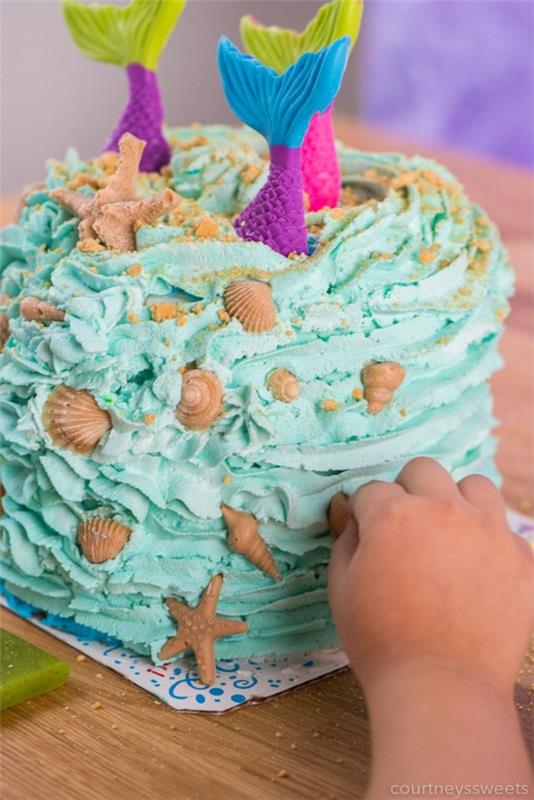 diy γοργόνα τούρτα παιδικά γενέθλια