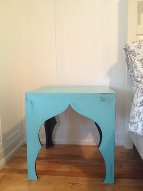 diy κομοδίνο μπλε τραπεζοκαρέκλα