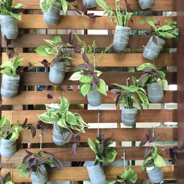 diy φυτευτής όμορφος τοίχος χωρίσματος