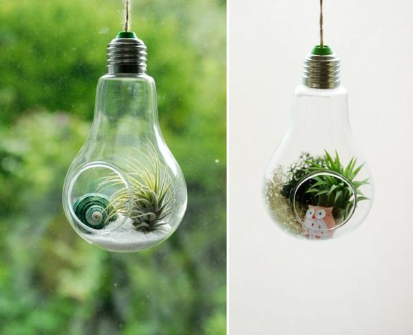 DIY έργα παλαιών λαμπτήρων που μπερδεύουν το terrarium