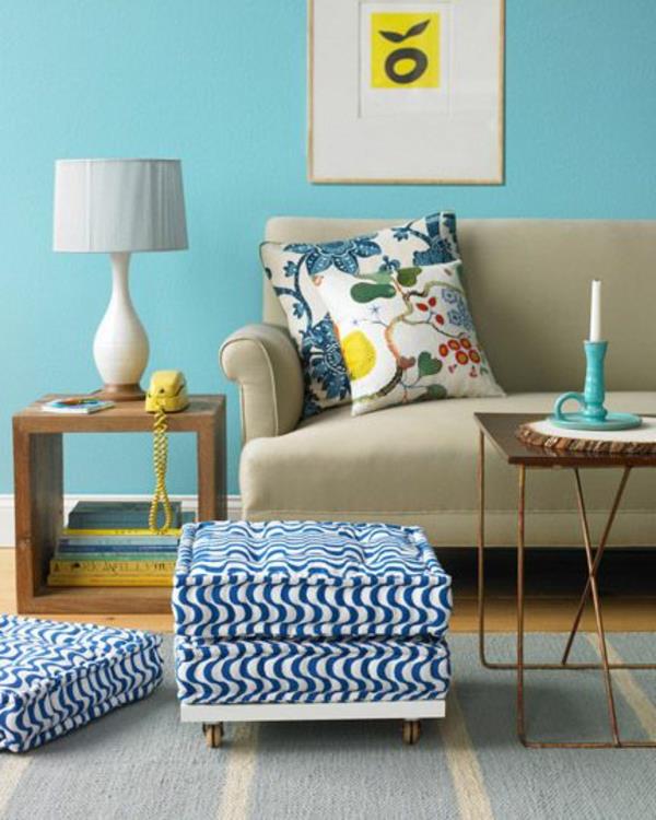 DIY μαξιλάρι καθισμάτων με έντονα χρώματα στο σαλόνι
