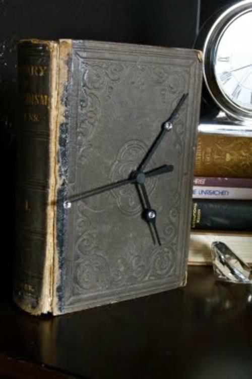 diy ρολόγια από παλιό χοντρό βιβλίο