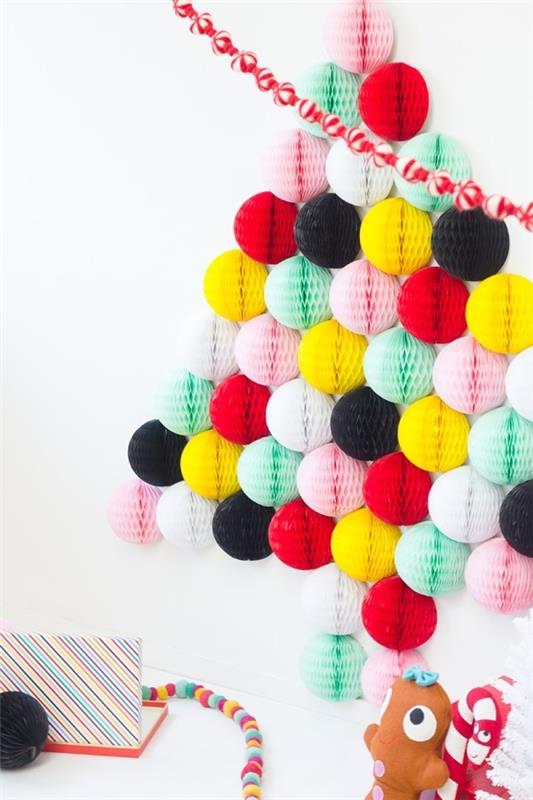 diy ιδέες χριστουγεννιάτικης διακόσμησης origami χριστουγεννιάτικο δέντρο χρωματιστό δημιουργικό