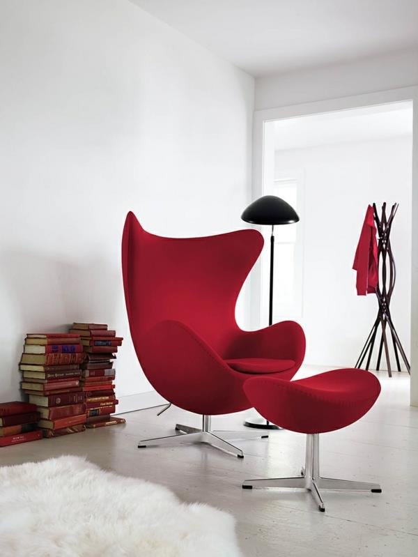 Έπιπλα δανέζικου σχεδιασμού Arne Jacobsen καρέκλα αυγών κόκκινη