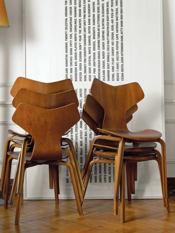 έπιπλα δανικού σχεδιασμού Arne Jacobsen καρέκλα grand prix ξύλο