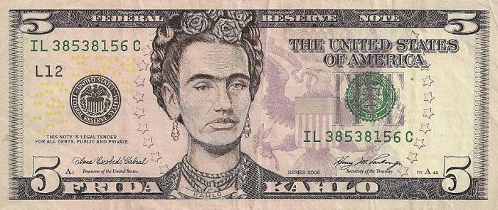 Πέντε δολάρια ο λογαριασμός της frida kahlo μετατρέψτε το δολάριο σε ευρώ