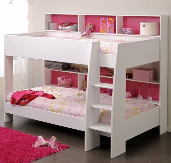 διπλά κρεβάτια σχεδιασμός παιδικού δωματίου κορίτσι ροζ χαλί