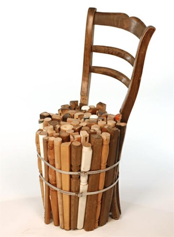 έπιπλα από φυσικό ξύλο ανακατασκευασμένη ξύλινη καρέκλα