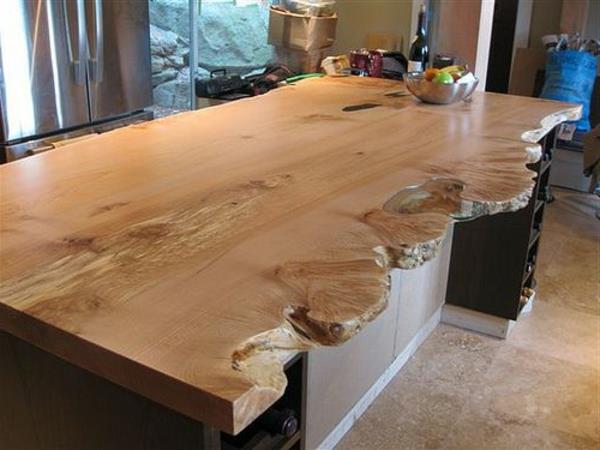 πραγματική ξύλινη επίπλωση πάγκου κουζίνας