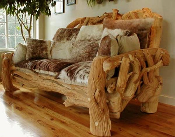 έπιπλα από πραγματικό ξύλο καναπές από φυσικό ξύλο