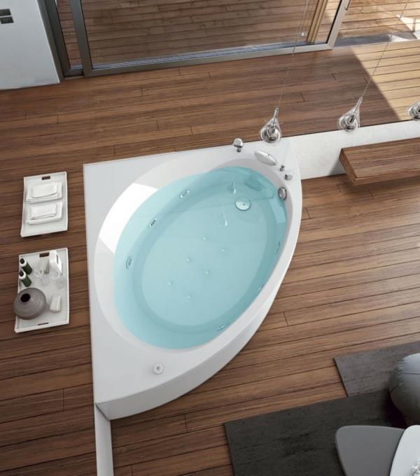 γωνιακό μπάνιο με υδρομασάζ με κομψό θέμα