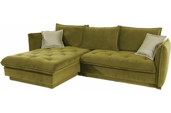 γωνιακός καναπές σε μοντέρνο πράσινο χρώμα