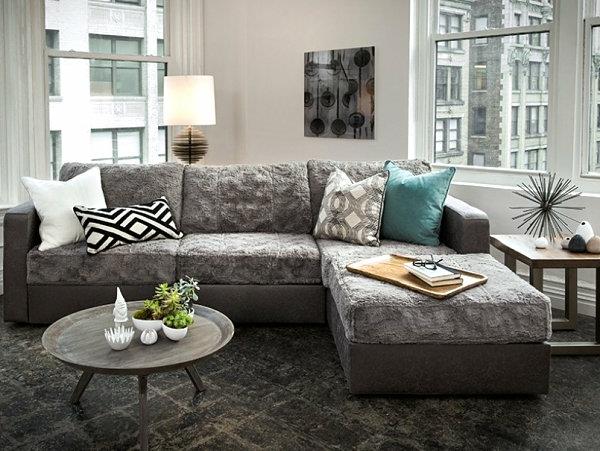 γωνιακός καναπές μοντέρνο άνετο μεγάλο οικογενειακό σαλόνι