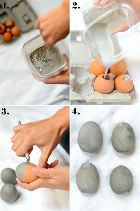 φουσκώστε τα αυγά φτιάξτε τα δικά σας πασχαλινά στολίδια από σκυρόδεμα
