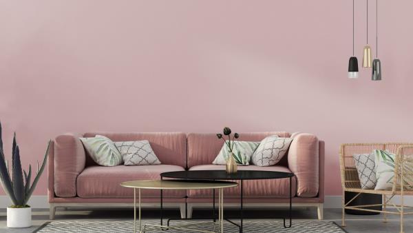 ένας καναπές σε ροζ χρώμα ζωντανές ιδέες