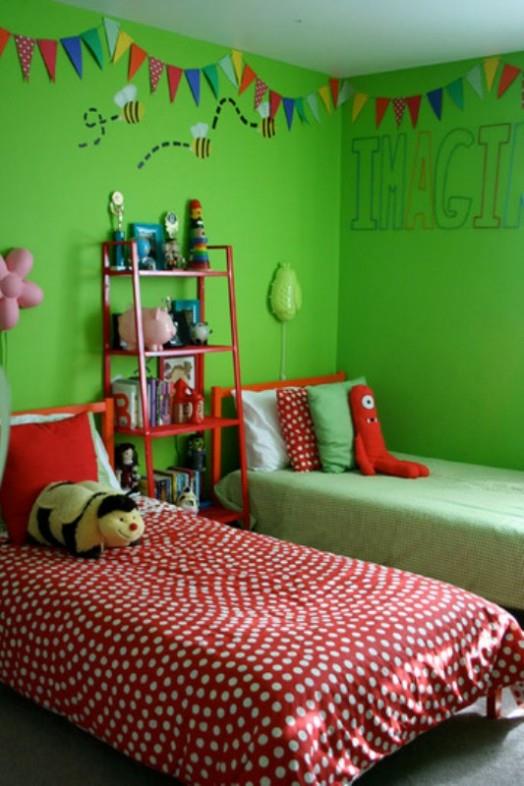 φαντασία τοίχο κτίριο πράσινο εσωτερικό ιδέα παιδικό δωμάτιο