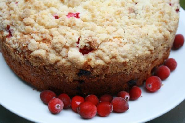 απλό κέικ crumble κέικ κράνμπερι κόκκινο