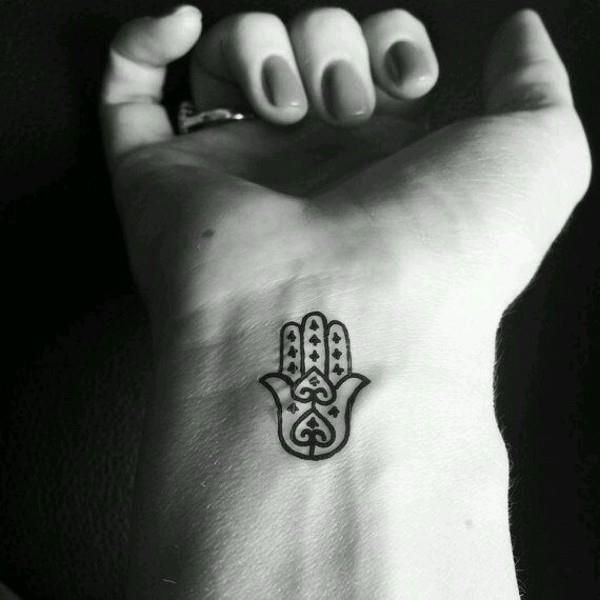 απλό τατουάζ μίνι hamsa
