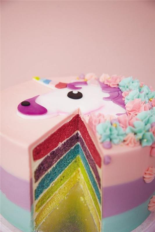μονόκερος ουράνιο τόξο κέικ παιδιά γενέθλια γιορτάζουν ιδέες