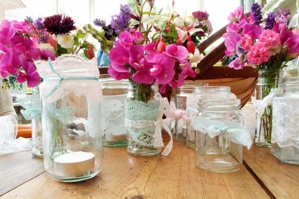 μασονια βάζα διακόσμηση diy ιδέες διακόσμησης ρομαντική διάθεση