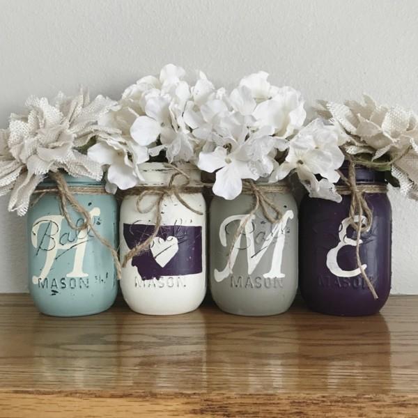 Mason jar διακοσμήσεις δημιουργικές ιδέες διακόσμησης διακόσμηση διαμερισμάτων βάζα λουλουδιών