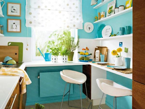 επίπλωση ιδεών ζωντανές ιδέες βαφή τοίχου κουζίνα μικρό δωμάτιο