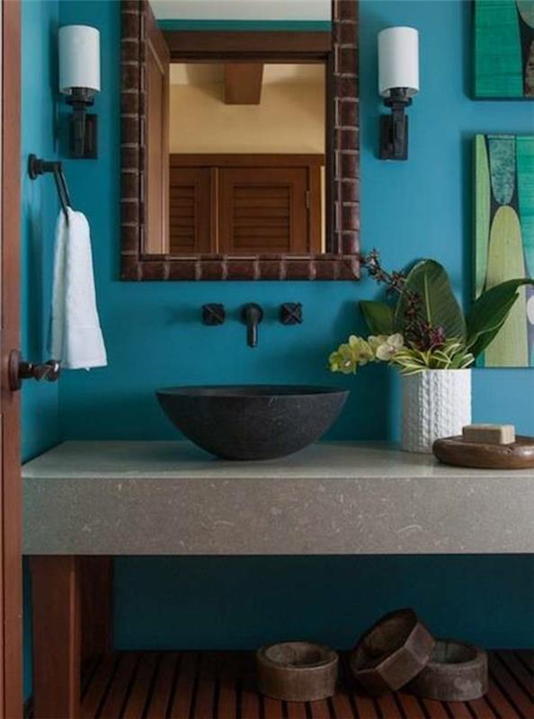 χρώμα τυρκουάζ χρώμα σχεδιασμός επίπλωση παραδείγματα τάση σχεδιασμός τοίχου σχεδιασμός τοίχου μπλε-πράσινο μπάνιο2