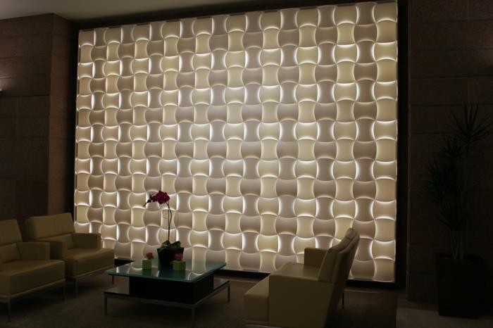 εσωτερική διακόσμηση επίπλωση παραδείγματα σχεδιασμού τοίχου φως