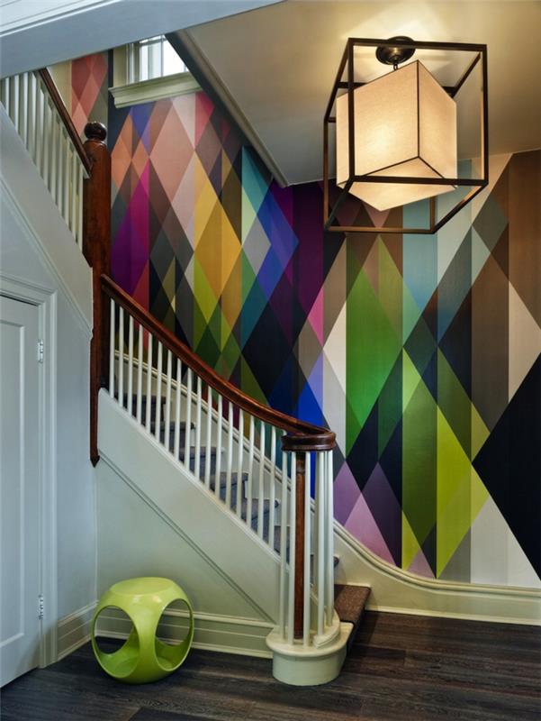 ζωντανές ιδέες ιδέες διακόσμησης γεωμετρία χρώμα διάδρομο