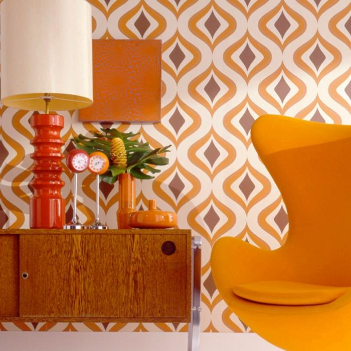 ιδέες σπιτιού διακόσμηση ιδέες γεωμετρία χρώμα έξυπνη σαφής υφή αυτοκόλλητο τοίχου σχεδιασμός τοίχου-πορτοκαλί