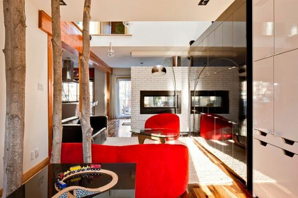 ιδέες εσωτερικού σχεδιασμού Κόκκινη πολυθρόνα Cottage de Bordeaux