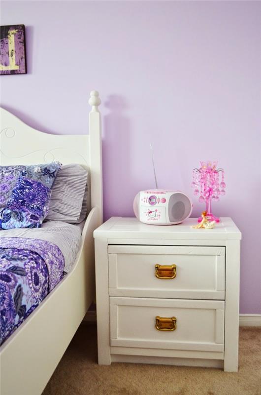 ιδέες επίπλωσης για το υπνοδωμάτιο σε μοβ