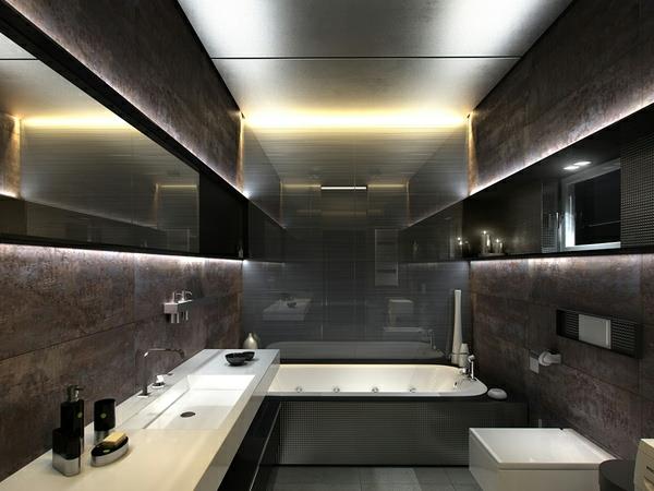 ιδέες εσωτερικού σχεδιασμού μοντέρνο μπάνιο σκούρα χρώματα