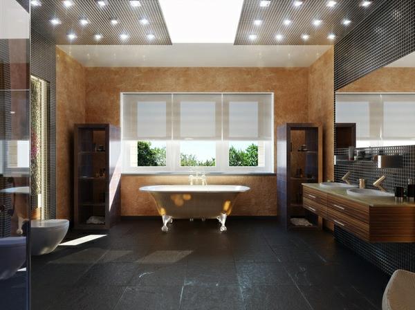 ιδέες εσωτερικού σχεδιασμού μοντέρνα μπάνια υπέροχος φωτισμός