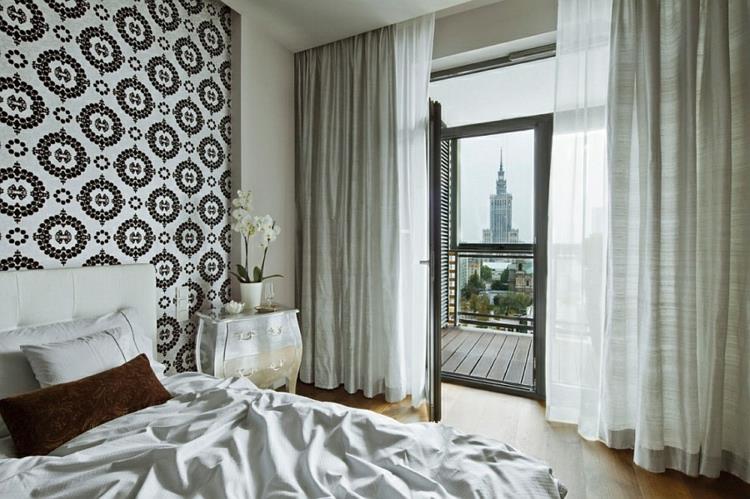 συμβουλές επίπλωσης μοντέρνο σαλόνι υπνοδωμάτιο με θέα στην πόλη Βαρσοβία