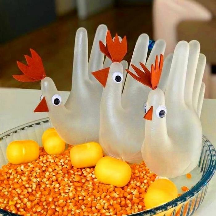 γάντια μιας χρήσης ανακυκλώνοντας ιδέες κοτόπουλο