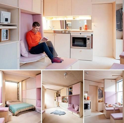 διαμέρισμα ενός δωματίου μοντέρνα ουδέτερα χρώματα