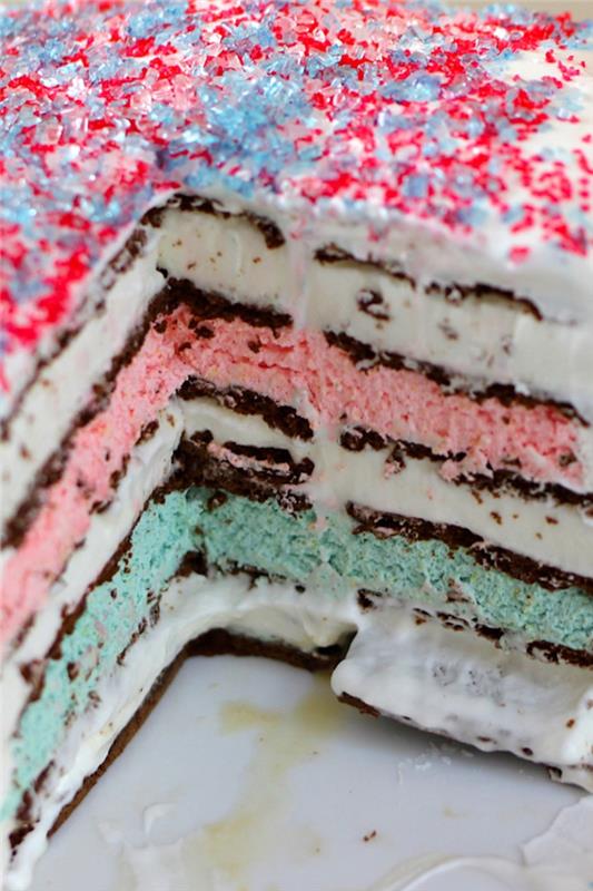 Φτιάξτε κέικ παγωτού μόνοι σας ροζ μπλε