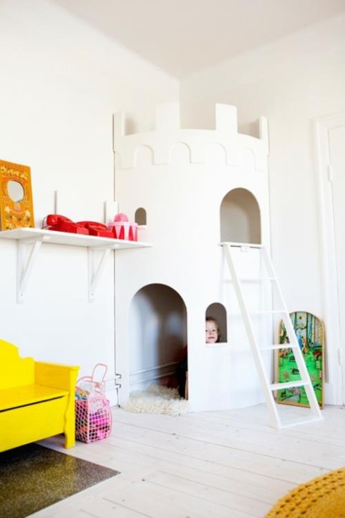 εκλεκτικό μωρό δωμάτιο εσωτερικές ιδέες πύργος χαρτόνι