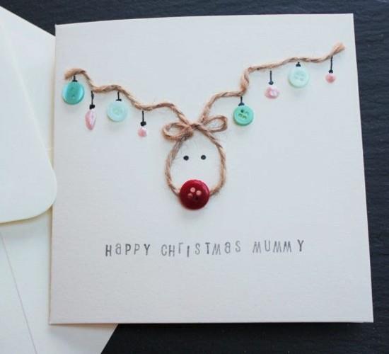Άλκος φτιαγμένος από χριστουγεννιάτικες κάρτες σκοινί κάνναβης με παιδιά
