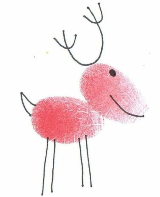 χριστουγεννιάτικες κάρτες tinker elk με δακτυλικό αποτύπωμα για παιδιά