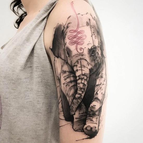 ιδέες τατουάζ με μανίκια ινδίας ελέφαντα