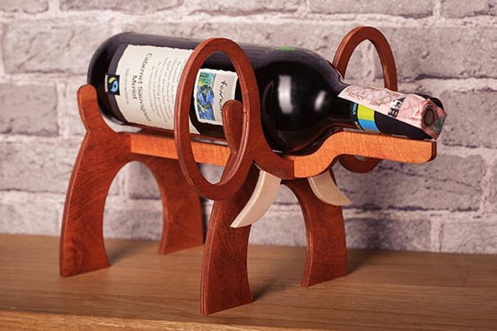 ειδώλια ελέφαντα ράφι κρασιού από ξύλο διακόσμηση ελέφαντας