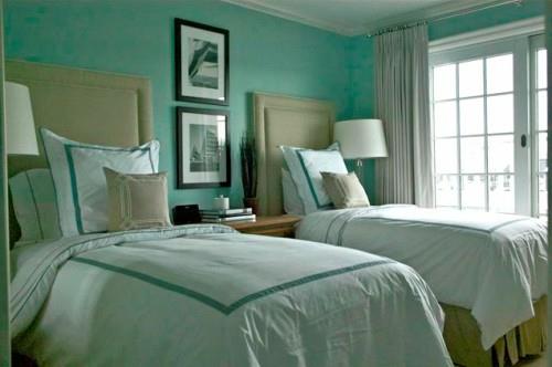 κομψό πράσινο μπλε ιδέα δωματίου δωμάτιο μαξιλάρι άνετο