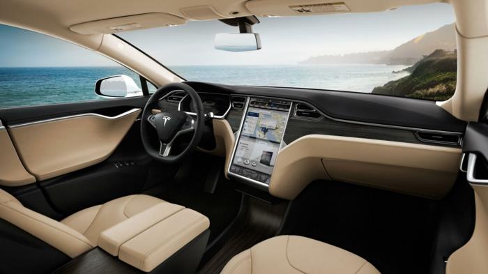ηλεκτρικό αυτοκίνητο tesla μοντέλο s δέρμα μοντέρνο