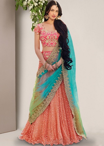 Nişan için Lehenga Saree