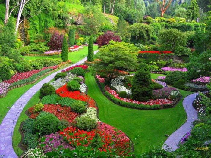 αγγλικό κήπο Μόναχο πολύχρωμο λουλουδάτο